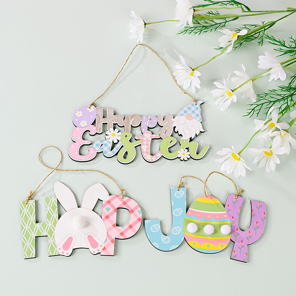 Wholesale Easter Rabbit Eggs Wooden Decorations
